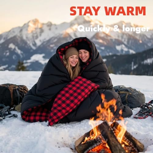 0 Degree Cotton Flannel Double Sleeping Bag for Adults