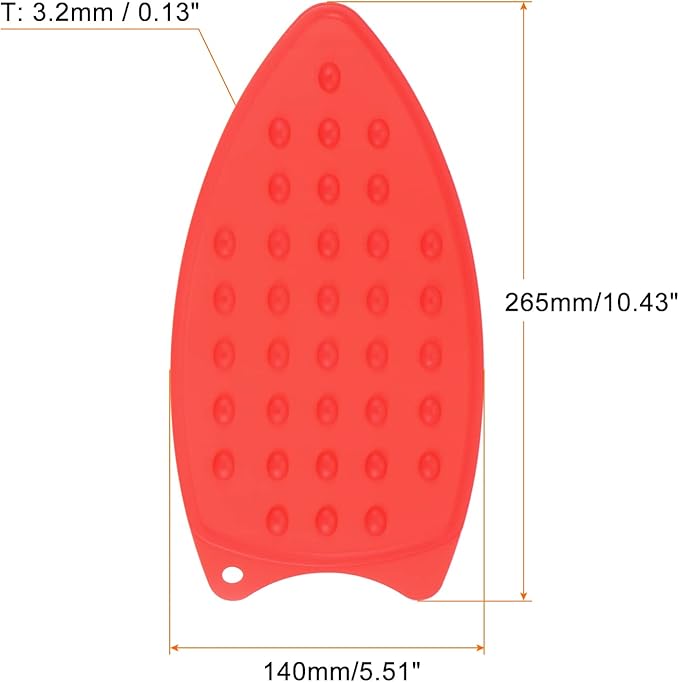 HARFINGTON 2pcs Silicone Iron Rest Pad, Multipurpose Iron Hot Resistant Mat Iron Rest Plate for Ironing Board Hot Heat Resistant Steam Compact Mat, Red