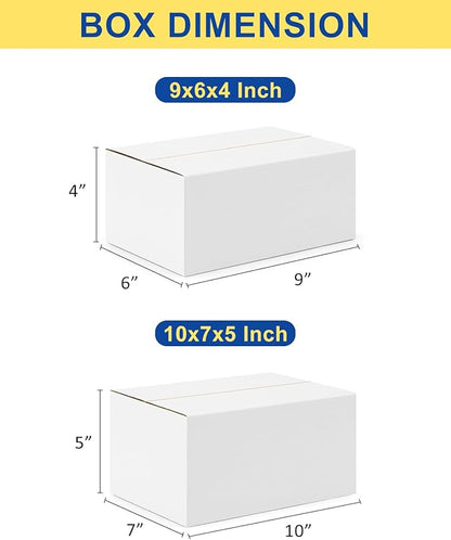 Assorted-Sizes-Shipping-Boxes-40-Pack: 9x6x4 & 10x7x5 Small-Shipping-Boxes-Mailers, White Corrugated-Cardboard-Boxes-for-Packing-Small-Business Mailing