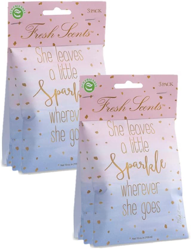 Willowbrook | Fresh Scents Scented Sachet Packet | Little Sparkle | Air Freshener Bags for Drawers, Closets, Cars | 6 Pack | Long Lasting Home Fragrance