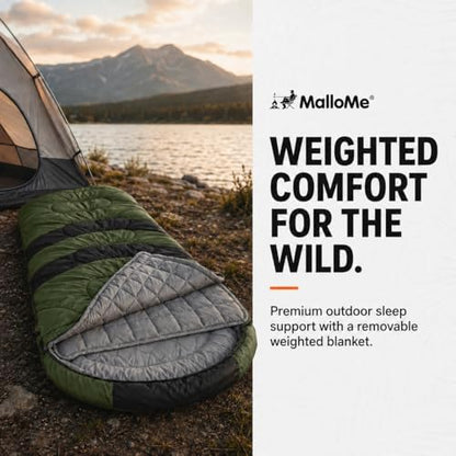 MalloMe Sleeping Bags for Adults Cold Weather & Warm - Backpacking Camping Sleeping Bag for Kids 10-12, Girls, Boys - Lightweight Compact Camping Essentials Gear Accessories Hiking Sleep Must Haves
