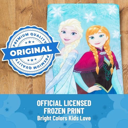 Jay Franco Disney Frozen Sparkle Slumber Sack - Cozy & Warm Kids Lightweight Slumber Bag/Sleeping Bag - Featuring Anna and Elsa (Official Disney Product)