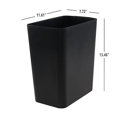 Gainhope 3-Pack 4.5 Gallon Plastic Small Trash Can Wastebasket, Black Garbage Container Bin for Under Desk, Office, Bathroom, Living Room, Classroom