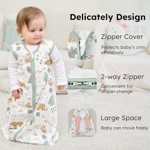 Baby Sleep Sack 6-12 Months 0.5 Tog Soft Sleeping Bag 100% Cotton