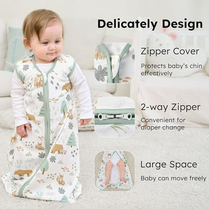 Baby Sleep Sack 6-12 Months 0.5 Tog Soft Sleeping Bag 100% Cotton