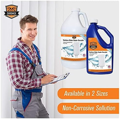 Chromex Tankless Water Heater Descaling Solution | Highly Effective Descale (4 gallon) (4)