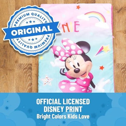 Jay Franco Disney Minnie Mouse Bowtique Slumber Sack - Cozy & Warm Kids Lightweight Slumber Bag/Sleeping Bag (Official Disney Product)