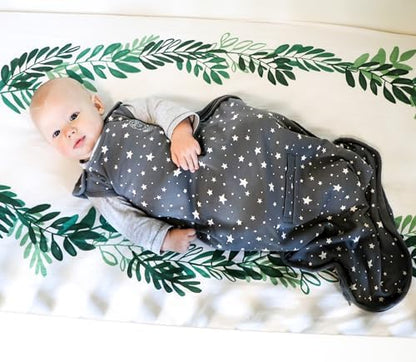 Woolino 4 Season Ultimate Baby Sleep Sack – Merino Wool Baby Sleep Bag, Organic Cotton, Temperature Regulating Wearable Blanket, Adjustable Sleep Sack 2–24 Months, All Season - Star Gray