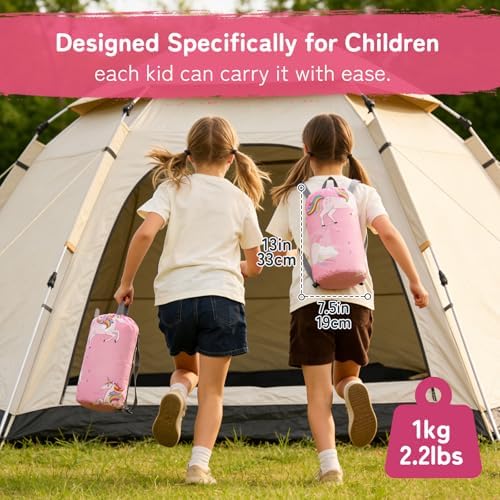 tuphen Kids Sleeping Bag - 50-77℉ 3-Season Waterproof Sleeping Bag for Boys & Girls, Lightweight 2.2 lbs Camping Gear with Compression Bag Ideal for Camping, Hiking, Indoor