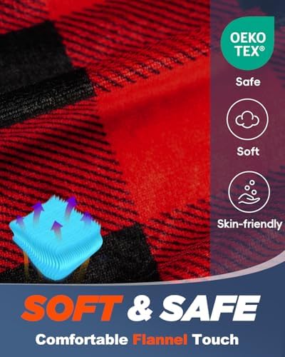 MEREZA Flannel Sleeping Bag for Adults Mens with Pillow, XL Cold Weather Sleeping Bag for 30 Degree 4 Season Camping Large Big and Tall Sleeping Bags with Compression Sack