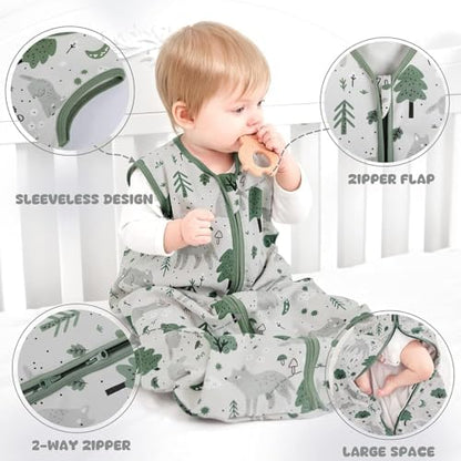 Yoofoss Baby Sleep Sack 24-36 Month 0.5TOG 100% Organic Cotton 2-Way Zipper