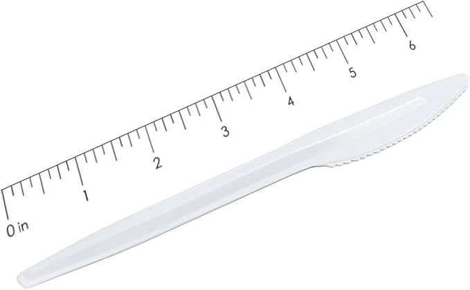 [600 Pack] White Disposable Plastic Knives - Practical Cutlery for Parties, Lunches, Picnics, and Long Trips - Great for Meals, Desserts, or Appetizers