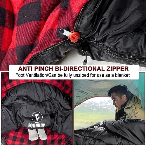 0 Degree Cotton Flannel Double Sleeping Bag for Adults