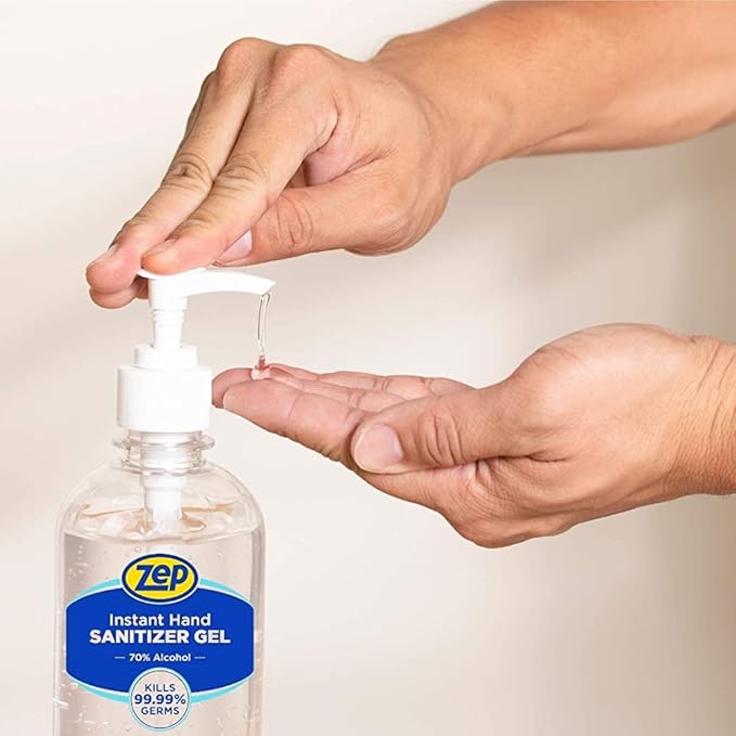 Zep Instant Hand Sanitizer Gel 70% Alcohol 500Ml Case of 12 - Exceeds CDC Recommendations - Kills 99.9% of Germs (355801)