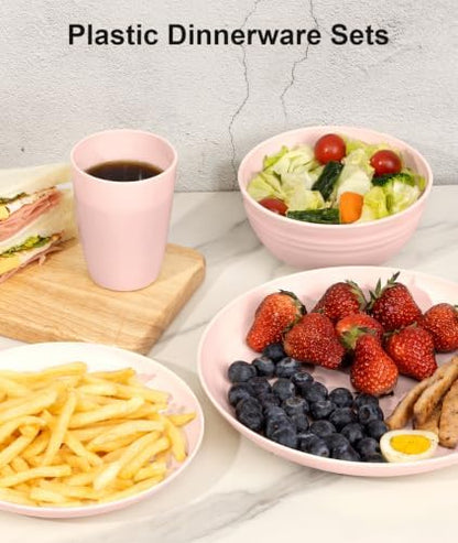 Quatish 32 Piece Plates and Bowl Set for 8, Dinnerware Dish Set for Kitchen