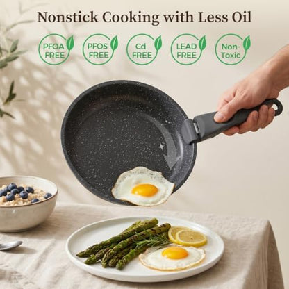 YASHE 15Pcs Nonstick Pots and Pans Set with Removable Handle, Oven Safe