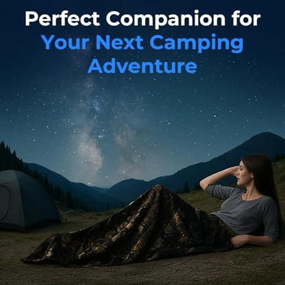 SereneLife 0 Degree Mummy Sleeping Bag – Military-Style, Lightweight & Waterproof for Extreme Cold, Stays Warm in 5–10°F, No-Snag Zipper, Compact Carry Bag & Travel Pillow for Camping & Backpacking