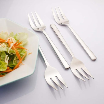 Serving Platters Forks Stainless Steel Buffet 9 inch Utensils Cake Butter Pastry Servers (4 pcs serving forks)