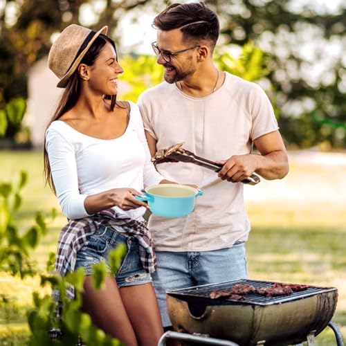 Non-Stick Cookware Set, 13 Piece Set Portable Lightweight Cast Iron Pots and Pans with Glass Lids and Nylon Utensils, Outdoor Camping Picnic Travel