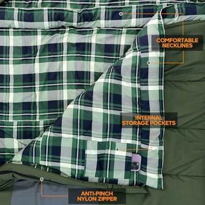 0 Degree Sleeping Bags Waterproof for Adults, Cold Weather Machine Washable Sleeping Bag with Compression Sack for 3-4 Season Camping Outdoor