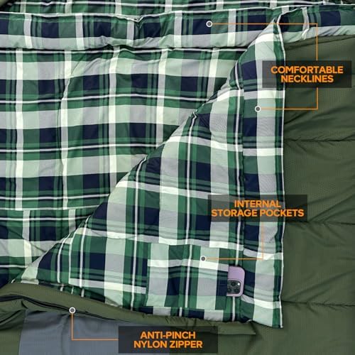 0 Degree Sleeping Bags Waterproof for Adults, Cold Weather Machine Washable Sleeping Bag with Compression Sack for 3-4 Season Camping Outdoor