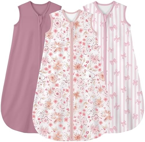 Yoofoss Baby Sleep Sack 6-12 Month 0.5TOG 100% Organic Cotton 2-Way Zipper