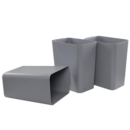 3-Pack 4.5 Gallon Trash Can, Gray Waste Bin for Under Desk, Kitchen, Home, Office