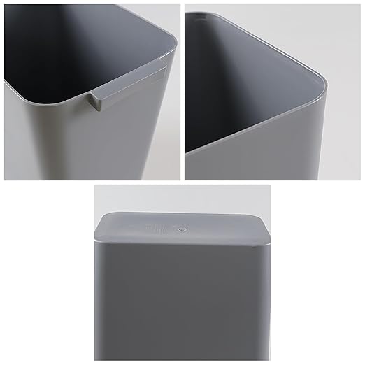 Zopnny Plastic Trash Can Wastebasket, Waste Bin, 4.5 Gallon, 3 Pack, Grey