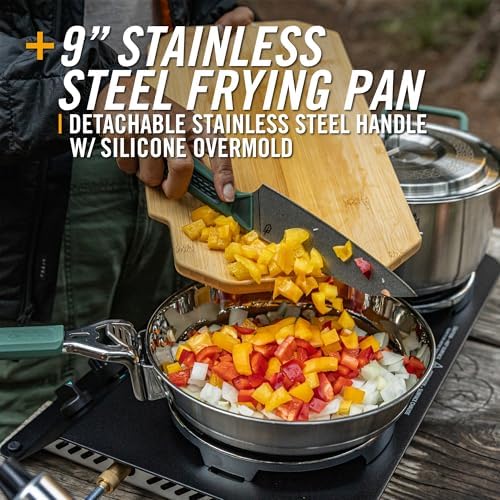 Gerber Gear ComplEAT Cook Set - Dishwasher-Safe Camping Cookware for Outdoor Cooking - Includes Saute Pan, Stock Pot, 4 Plates, 4 Bowls, Mixing Bowl & More