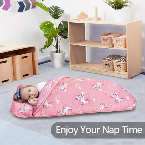 Primlect Toddler Nap Mat with Pillow, Thickened Extra Large Sleeping Bag