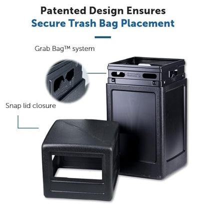Commercial Zone-73290199 PolyTec 42 Gallon Square Waste Container with Dome Lid Color: Black