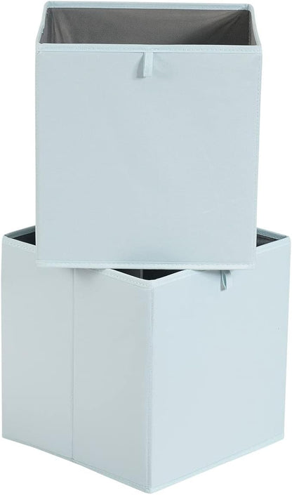 Amazon Basics Cube Organizer Bins, Collapsible Storage Baskets for Shelves, Jade Green, Pack of 6, 13x15x13"