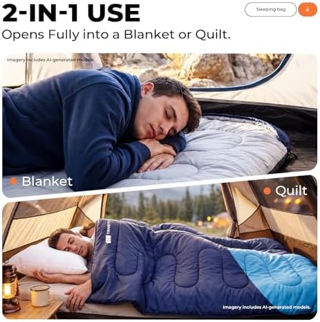 Sleeping Bags for Adults,Compact Lightweight Backpacking Sleeping Bag with Compression Sack for Youth, Camping Essentials Gearfor Hiking Travel Climbing Outdoor&Indoor Use
