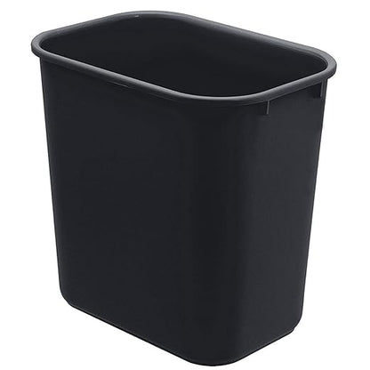 Acrimet Wastebasket, Deskside Bin, 6.75 Gallon/ 27 Quart/ 24 Liter (Plastic) (Black Color) (Set of 4)