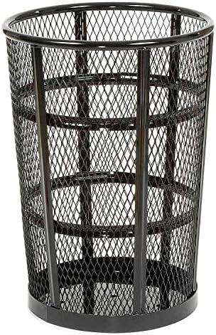 Global Industrial Outdoor Metal Trash Container Black, 48 Gallon