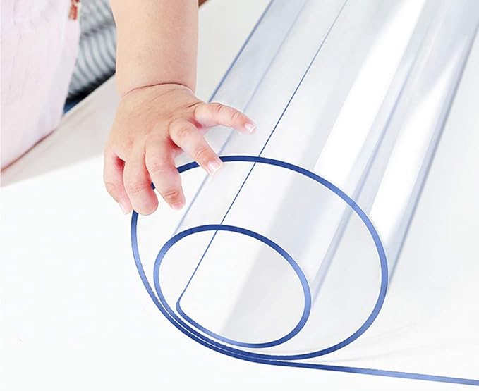 Wadrac Plastic Clear Table Cover Protector Plastic Tablecloth Dining Living Room Coffee Mat Vinyl Transparent Wooden Granite Table Screen Protection Silicone Desktop Topper Easy Clean Round 38 inch