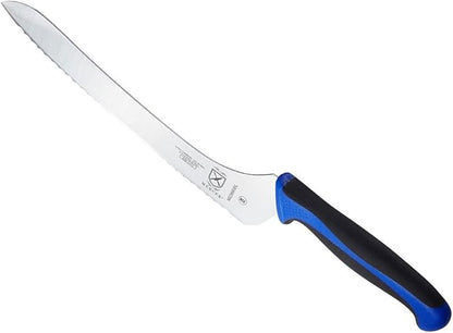 Mercer Culinary Millennia Colors 9-Inch Offset Wavy Edge Bread Knife, Blue