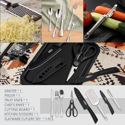 Wesqunie Silicone Cooking Utensils Set, Cookware Set for Outdoor Camping