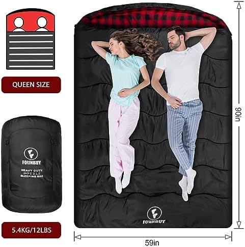 0 Degree Cotton Flannel Double Sleeping Bag for Adults