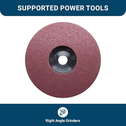Benchmark Abrasives 4-1/2" Diameter Surface Preparation Non Woven Discs with 7/8" Arbor for Die Grinder Surface Grinding Polishing Burr Finish Rust Paint Removal (Pack of 10) (Maroon - Fine)