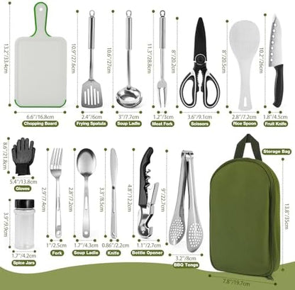 Portable 16 PCs Camping Utensil Set, CT606
