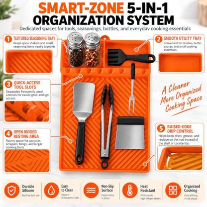 Find law Silicone Tools Mat for Griddle & Kitchen Countertop
