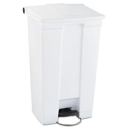 Rubbermaid Commercial Products Step-On Trash Can with Lid, 23-Gallon, White, Hands-Free Sanitary Use Garbage Can for Medical Waste in Hospitals/Lab/Emergency/Patient Rooms