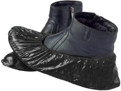 Black shoe covers Disposable 1000 PCS (500 Pair) Premium Waterproof and Recyclable Boot Booties Covers Covers for Indoors, Non, Fits Up To 11 US Men and 13 US Women Size, Slip on, Horlon
