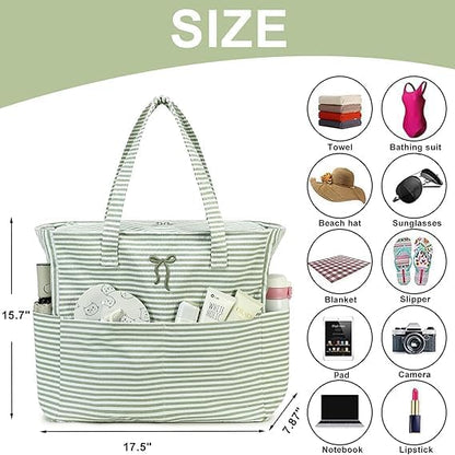 Beach Pool Bags Tote for Women Ladies Large Gym Tote Carry On Bag With Wet Compartment for Weekender Travel Waterproof
