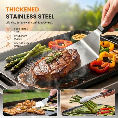 Overmont 31PC Griddle Accessories Kit, Spatula Set with Basting Cover Press
