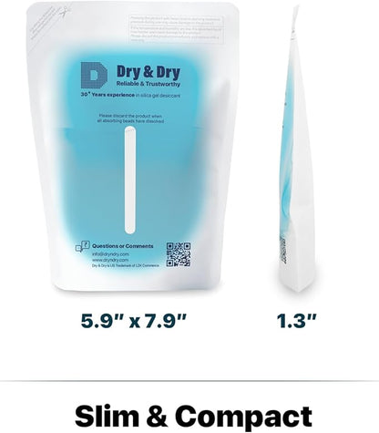 Dry & Dry 100 Packs Hybrid Moisture Absorbers & Musty Odor Eliminator Dehumidifier to Control Excess Moisture for Basements, Closets, Bathrooms, Laundry Rooms. Moisture Absorbers
