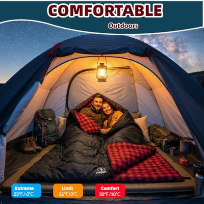0 Degree Cotton Flannel Double Sleeping Bag for Adults