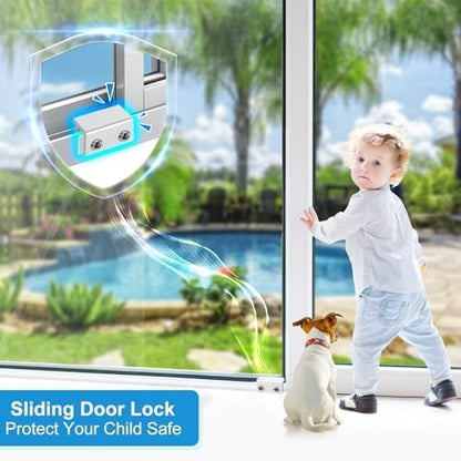 Sliding,Window Locks for Horizontal Sliding Windows,Window Security Lock with Key,Adjustable Aluminum Easv to Install Window Stopper,Window Locks for Up and Down Windows (12 Sets Silver)