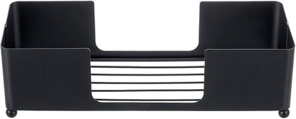 MyGift Modern Matte Black Metal Tabletop Commercial Folded Paper Towel Holder, Countertop Disposable Napkin Dispenser Tray for Guest Bathroom